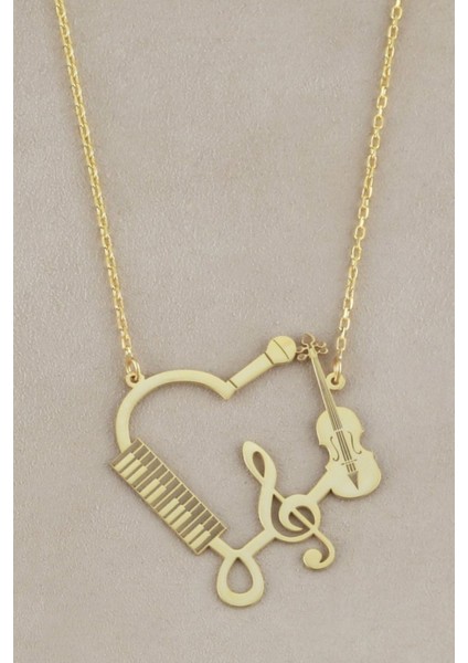 925 Ayar Gümüş Müzisyen Kolyesi