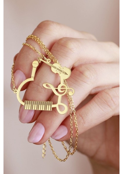 925 Ayar Gümüş Müzisyen Kolyesi fiyatları