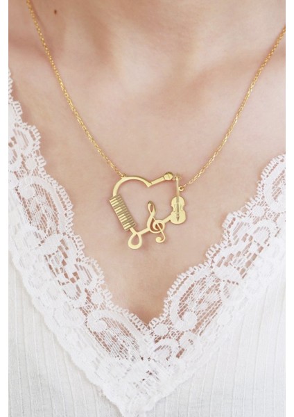 925 Ayar Gümüş Müzisyen Kolyesi modelleri