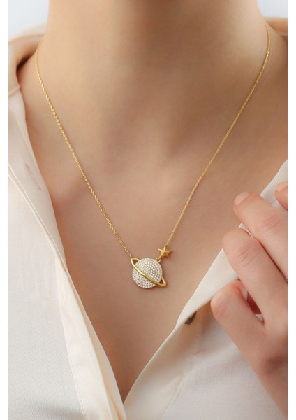 925 Ayar Gümüş Gold Gezegen Kolye modelleri