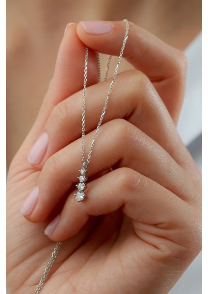 925 Ayar Gümüş Pırlanta Model Kolye fiyatları