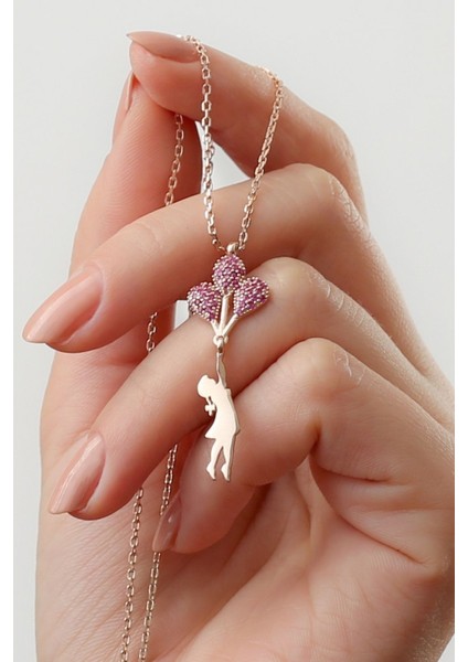 925 Ayar Gümüş Balonlu Kız Kolye fiyatları