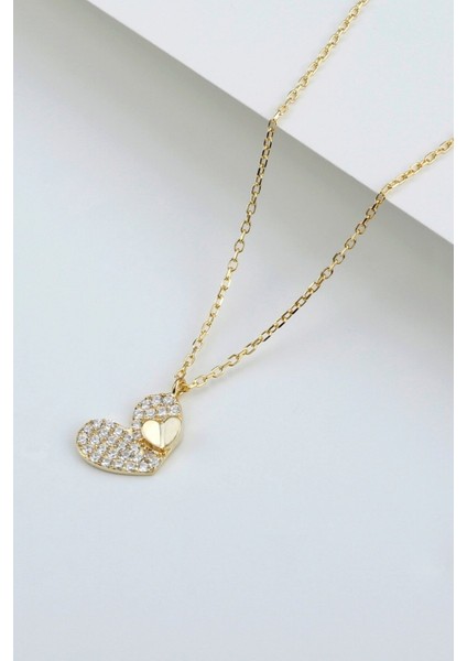 925 Ayar Zirkon Taşlı Kalp Kolye
