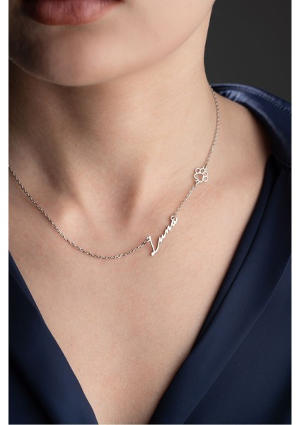 925 Ayar Gümüş Patili Isimli Kolye