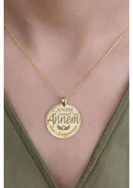925 Ayar Gümüş Canım Annem Kolyesi modelleri