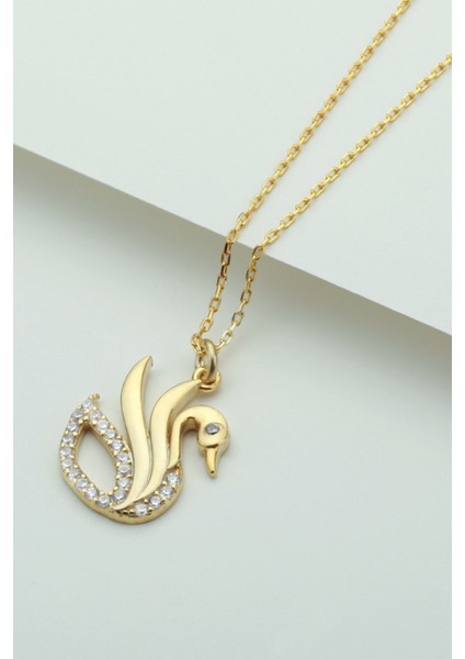 925 Ayar Gümüş Gold Kuğu Kolye modelleri