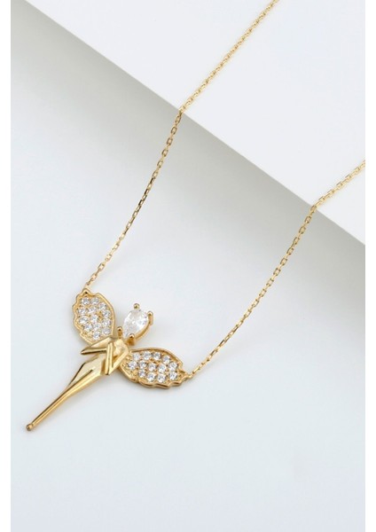 925 Ayar Gümüş Gold Peri Kolye