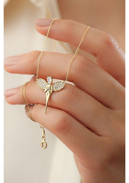 925 Ayar Gümüş Gold Peri Kolye fiyatları