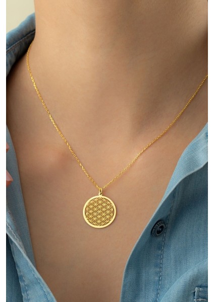 925 Ayar Gümüş Yaşam Çiçeği Kolye modelleri