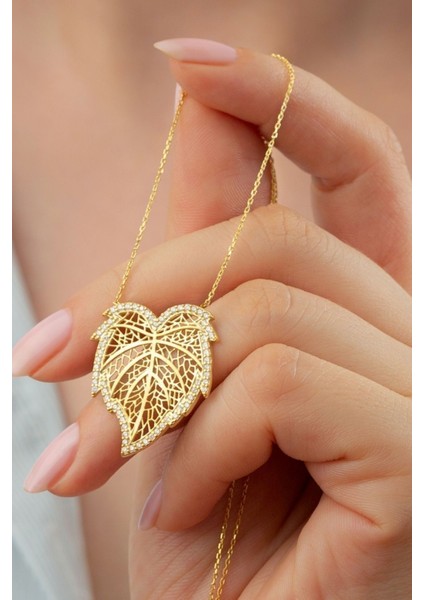 925 Ayar Gümüş Çınar Yaprağı Kolye fiyatları