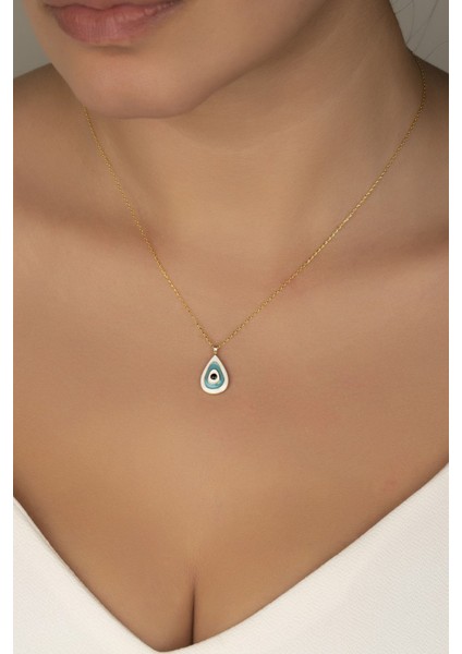 925 Ayar Gümüş Gold Mineli Damla Kolye modelleri