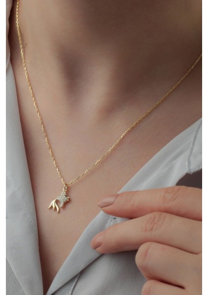 925 Ayar Gümüş Minimal Balık Kolye modelleri