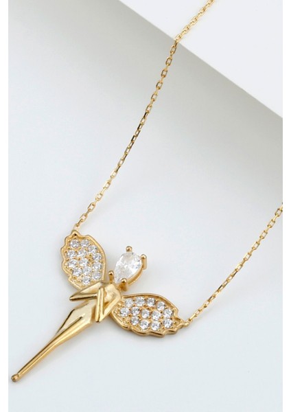 925 Ayar Gümüş Melek Kolye