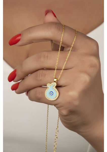 925 Ayar Gümüş Gold Taşlı Mineli Lale Kolye fiyatları