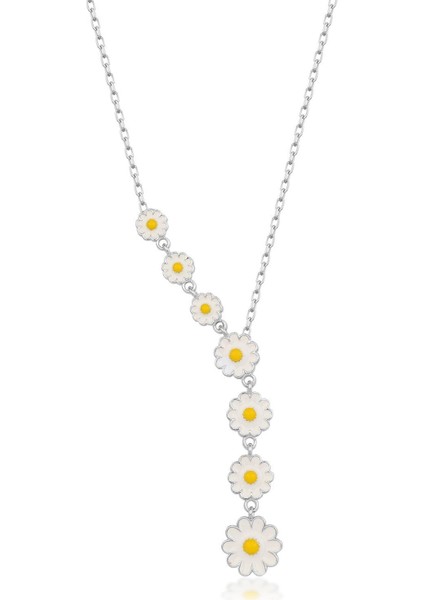 925 Ayar Gümüş Sallantılı Papatya Kolye modelleri