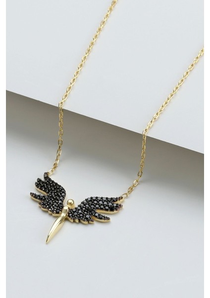 925 Ayar Gümüş Gold Mikail Kolye