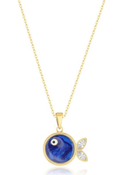 925 Ayar Gümüş Mavi Balık Kolye fiyatları