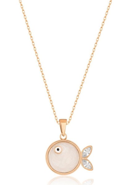 925 Ayar Gümüş Beyaz Balık Kolye