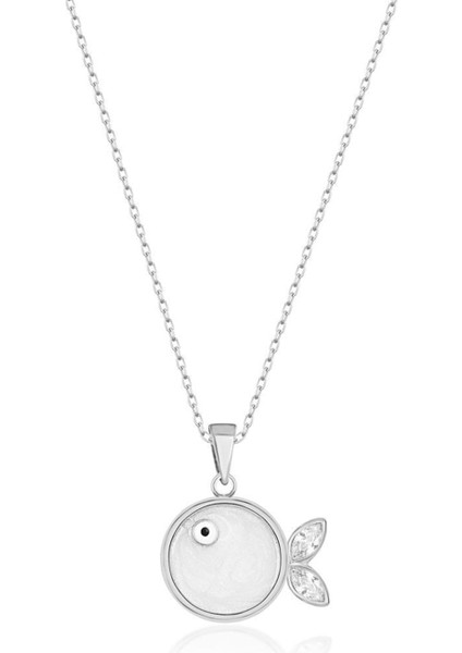 925 Ayar Gümüş Beyaz Balık Kolye modelleri