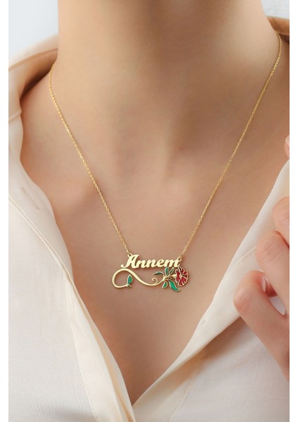 925 Ayar Gümüş Annem Karanfil Kolye modelleri