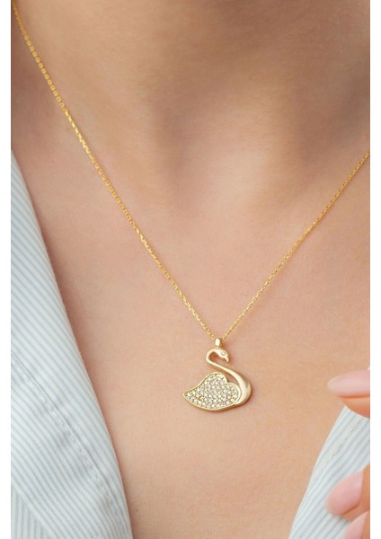 925 Ayar Gümüş Kuğu Kolye modelleri