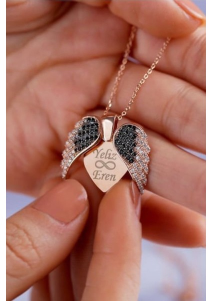 925 Ayar Gümüş Kanatlı Kalp Kolye fiyatları