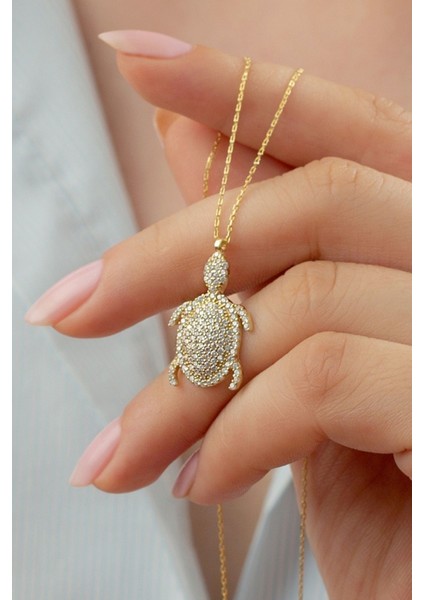 925 Ayar Gümüş Gold Kaplumbağa Kolye fiyatları