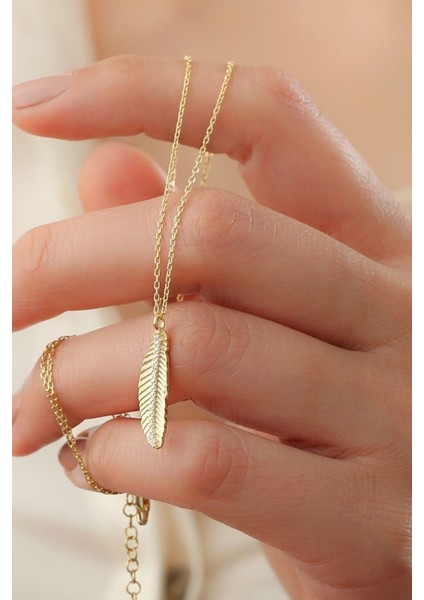 925 Ayar Gümüş Gold Yaprak Kolye fiyatları