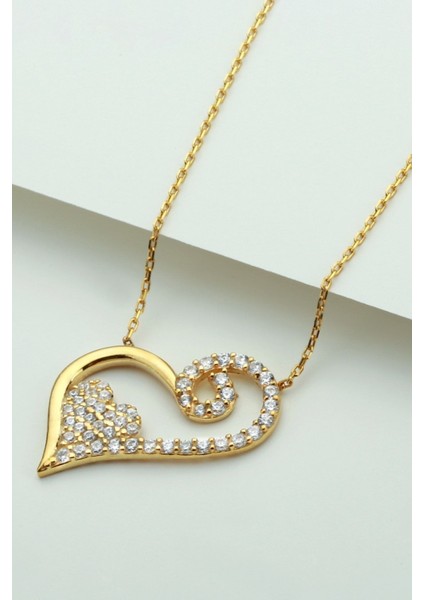 925 Ayar Gümüş Kalpli Kolye