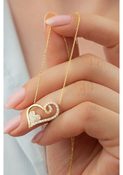 925 Ayar Gümüş Kalpli Kolye fiyatları