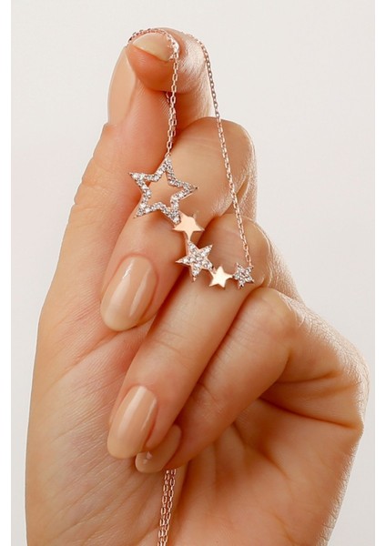 925 Ayar Gümüş Yıldızlı Kolye ( Rose Gold ) fiyatları