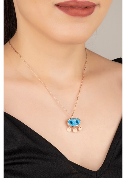 925 Ayar Gümüş Rose Süryani Gözü Kolye