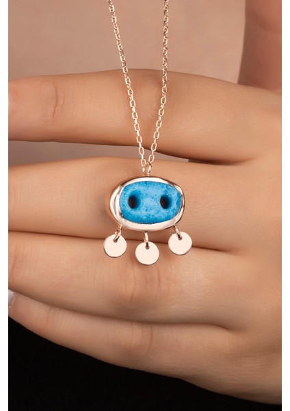 925 Ayar Gümüş Rose Süryani Gözü Kolye fiyatları