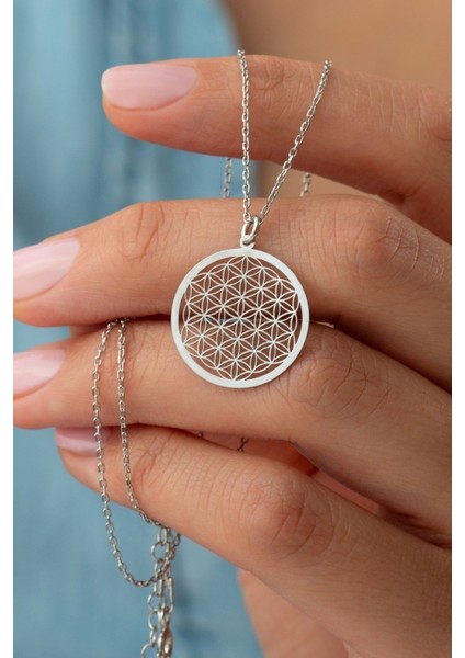 925 Ayar Gümüş Yaşam Çiçeği Kolye fiyatları