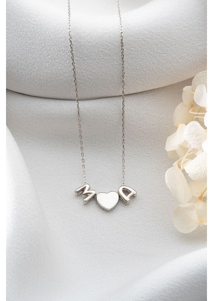 925 Ayar Gümüş Kalpli Harf Kolye modelleri