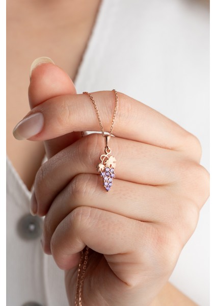 925 Ayar Gümüş Rose Üzüm Kolye fiyatları