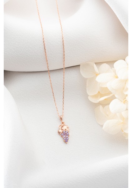 925 Ayar Gümüş Rose Üzüm Kolye modelleri