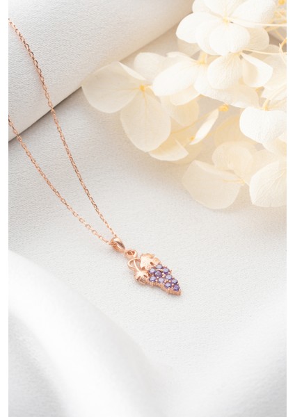 925 Ayar Gümüş Rose Üzüm Kolye fırsatları