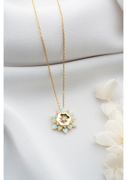 925 Ayar Gümüş Lotus Çiçeği Kolye