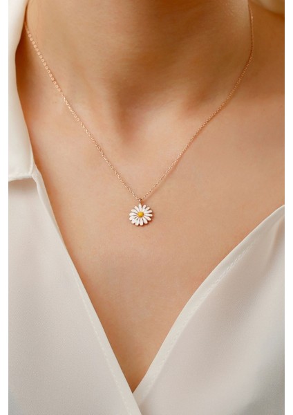 925 Ayar Papatya Gümüş Kolye modelleri