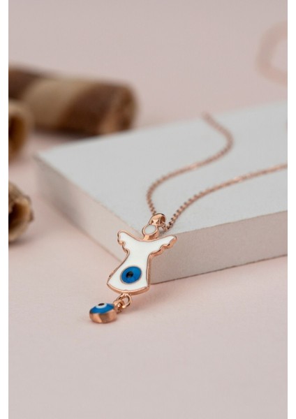 925 Ayar Nazar Boncuklu Melek Kolye