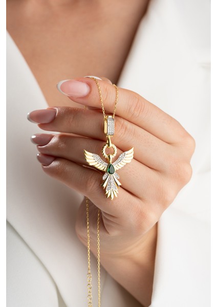 925 Ayar Gümüş Zümrüdüanka Kolye fiyatları