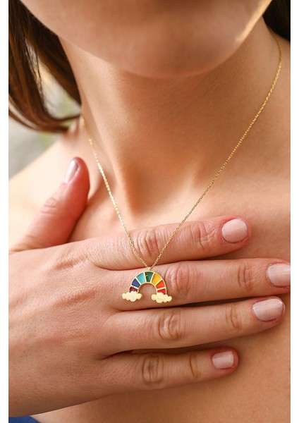 925 Ayar Gökkuşağı Kolye