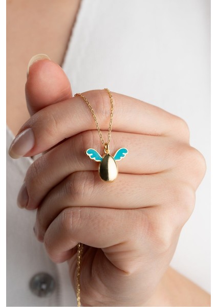 925 Ayar Gümüş Gold Melek Kolye fiyatları