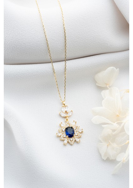 925 Ayar Gümüş Elmas Montür Zirkon Taşlı Kolye modelleri