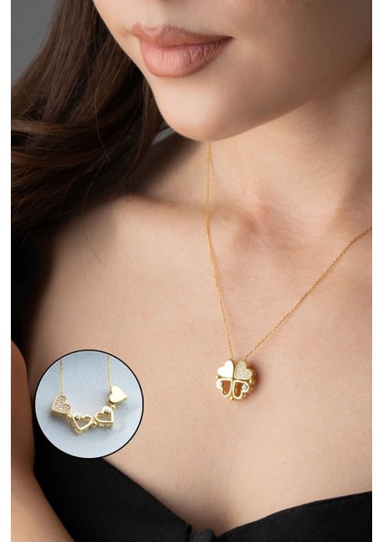 925 Ayar Gümüş Mıknatıslı Kalp Kolye