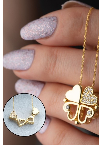 925 Ayar Gümüş Mıknatıslı Kalp Kolye modelleri