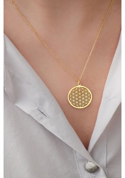 925 Ayar Gümüş Yaşam Çiçeği Kolye modelleri