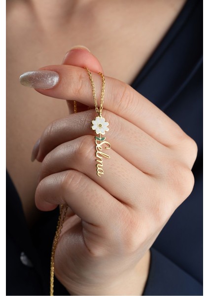 925 Ayar Gümüş Isimli Papatya Kolye fiyatları