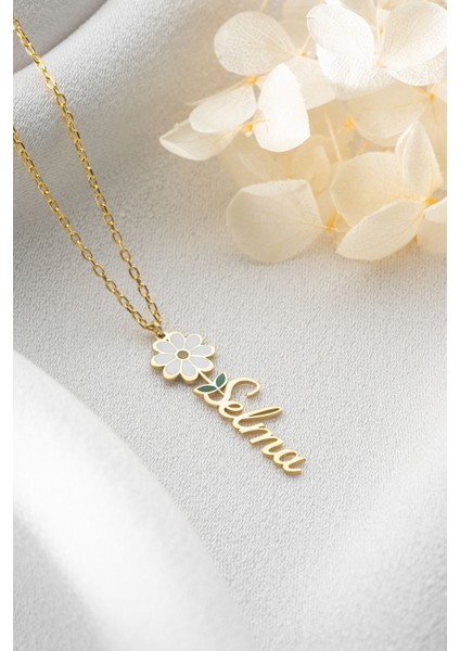 925 Ayar Gümüş Isimli Papatya Kolye fırsatları